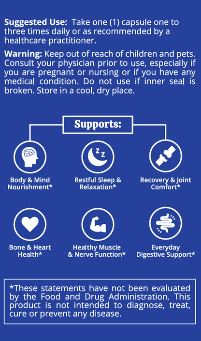 ***** Magnesium Glycinate ***** 180 capsules | 105mg each